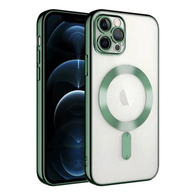 Mey İthalat®  iPhone 14 Pro Max Kılıf Kross Magneticsafe Kapak - Koyu Yeşil