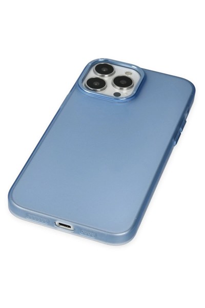 Mey İthalat®  iPhone 14 Pro Max Kılıf Modos Metal Kapak - Mavi
