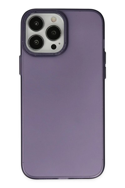 Mey İthalat®  iPhone 14 Pro Max Kılıf Modos Metal Kapak - Mor