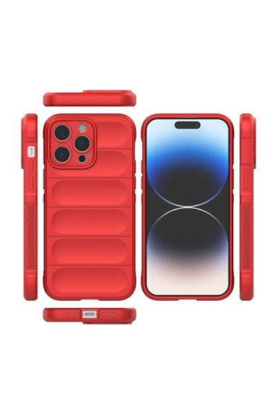 Mey İthalat®  iPhone 14 Pro Max Kılıf Optimum Silikon - Kırmızı