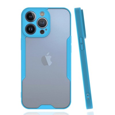 Mey İthalat®  iPhone 14 Pro Max Kılıf Platin Silikon - Mavi