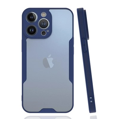 Mey İthalat®  iPhone 14 Pro Max Kılıf Platin Silikon - Lacivert