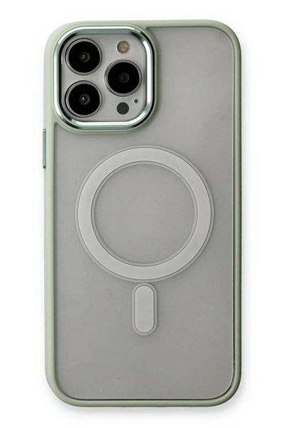 Mey İthalat®  iPhone 14 Pro Max Kılıf Room Magneticsafe Silikon - Su Yeşili