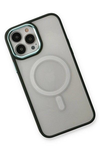 Mey İthalat®  iPhone 14 Pro Max Kılıf Room Magneticsafe Silikon - Köknar Yeşili