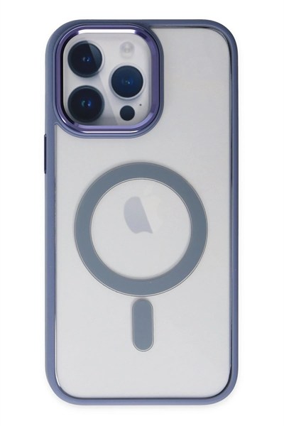 Mey İthalat®  iPhone 14 Pro Max Kılıf Room Magneticsafe Silikon - Sierra Blue