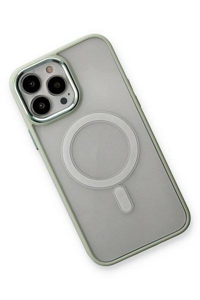 Mey İthalat®  iPhone 14 Pro Max Kılıf Room Magneticsafe Silikon - Su Yeşili