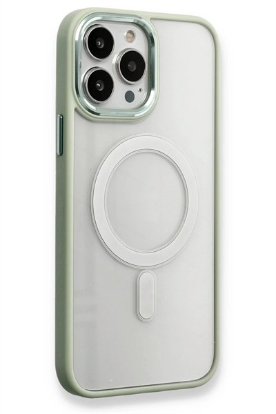 Mey İthalat®  iPhone 14 Pro Max Kılıf Room Magneticsafe Silikon - Su Yeşili