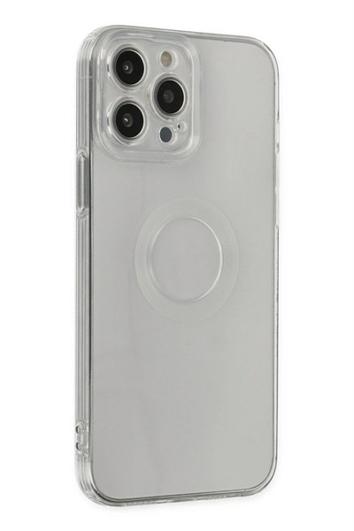Mey İthalat®  iPhone 14 Pro Max Kılıf Santa Lens Silikon - Şeffaf