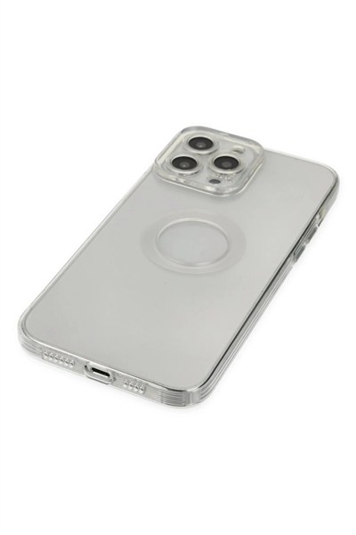 Mey İthalat®  iPhone 14 Pro Max Kılıf Santa Lens Silikon - Şeffaf