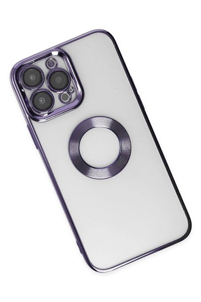 Mey İthalat®  iPhone 14 Pro Max Kılıf Slot Silikon - Mor