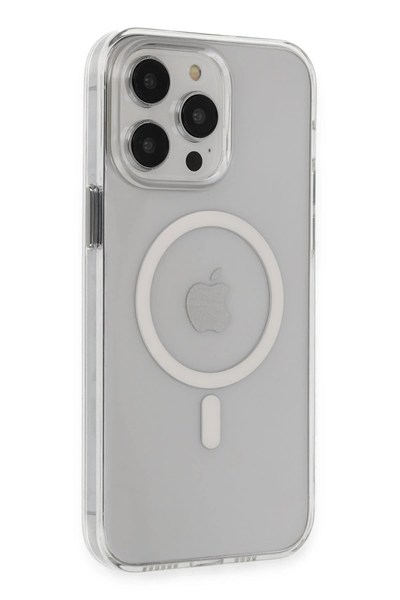 Mey İthalat®  iPhone 14 Pro Max Kılıf Tron Şeffaf Magsafe Kapak - Şeffaf