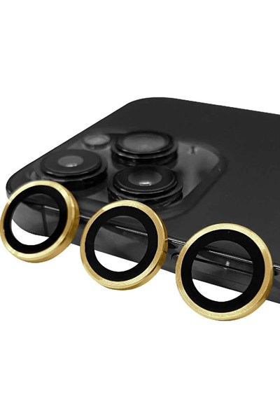 Mey İthalat®  iPhone 14 Pro Max Raze Metal Kamera Lens - Gold