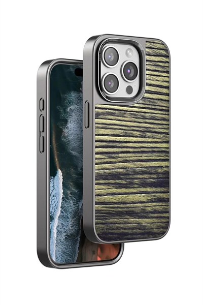 Mey İthalat®  iPhone 14 Pro Max Wave Kapak - Koyu Kahve