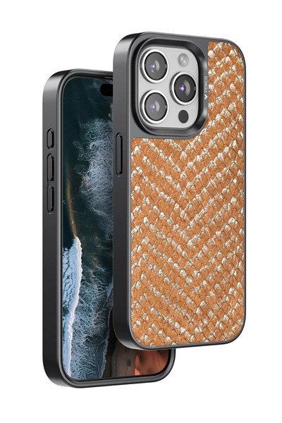 Mey İthalat®  iPhone 14 Pro Viper Kapak - Kahverengi
