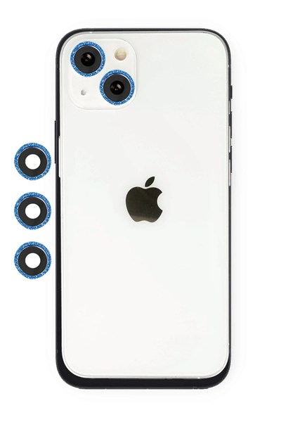 Mey İthalat®  iPhone 14 Shine Kamera Lens - Mavi