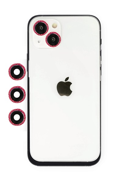 Mey İthalat®  iPhone 14 Shine Kamera Lens - Kırmızı