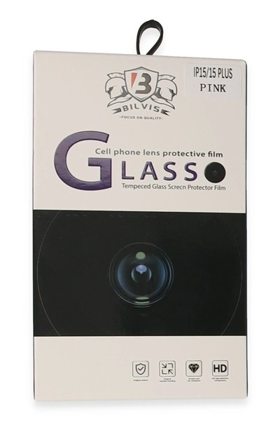 Mey İthalat®  iPhone 15 Bilvis Titan Kamera Lens - Pembe