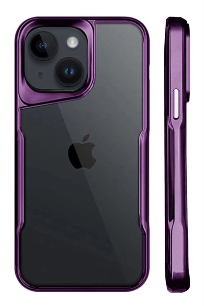 Mey İthalat®  iPhone 15 Kılıf Boyi Silikon Kapak - Derin Mor