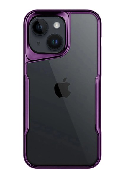 Mey İthalat®  iPhone 15 Kılıf Boyi Silikon Kapak - Derin Mor