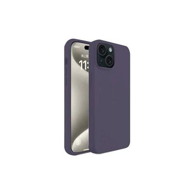 Mey İthalat®  iPhone 15 Kılıf First Silikon - Mürdüm