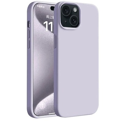 Mey İthalat®  iPhone 15 Kılıf First Silikon - Lila
