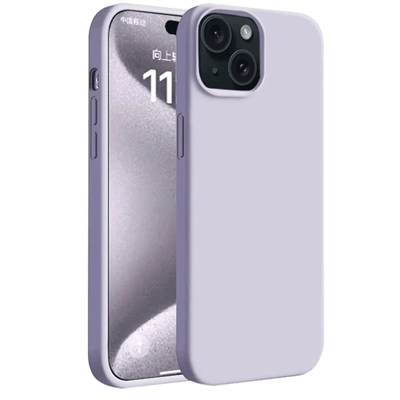 Mey İthalat®  iPhone 15 Kılıf First Silikon - Lila