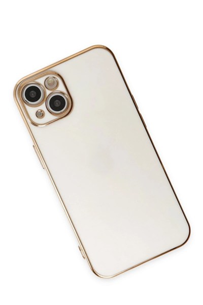 Mey İthalat®  iPhone 15 Kılıf Volet Silikon - Beyaz