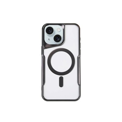 Mey İthalat®  iPhone 15 Plus Kılıf Boyi Magsafe Silikon Kapak - Siyah