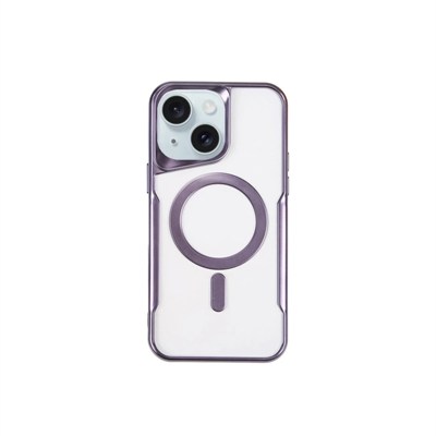 Mey İthalat®  iPhone 15 Plus Kılıf Boyi Magsafe Silikon Kapak - Derin Mor