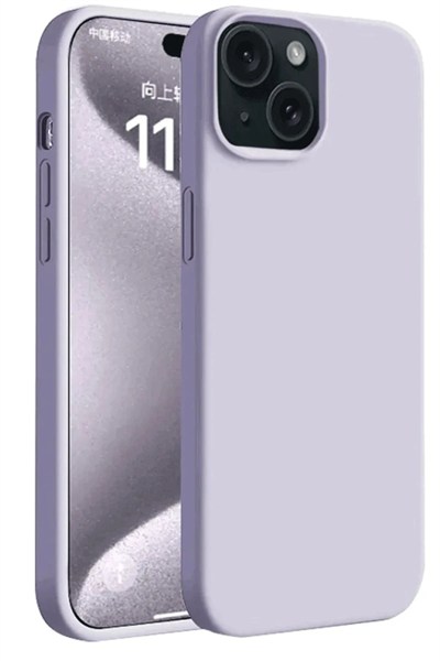 Mey İthalat®  iPhone 15 Plus Kılıf First Silikon - Lila