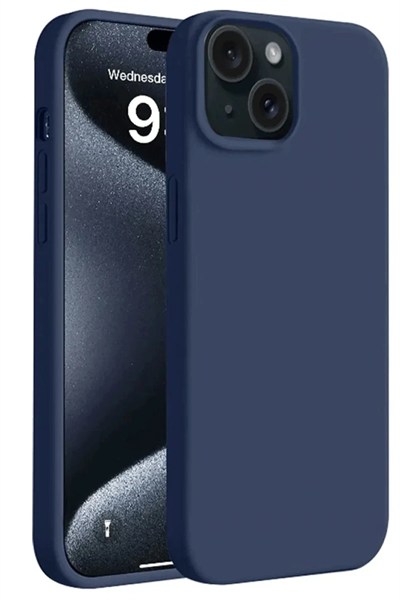 Mey İthalat®  iPhone 15 Plus Kılıf First Silikon - Lacivert