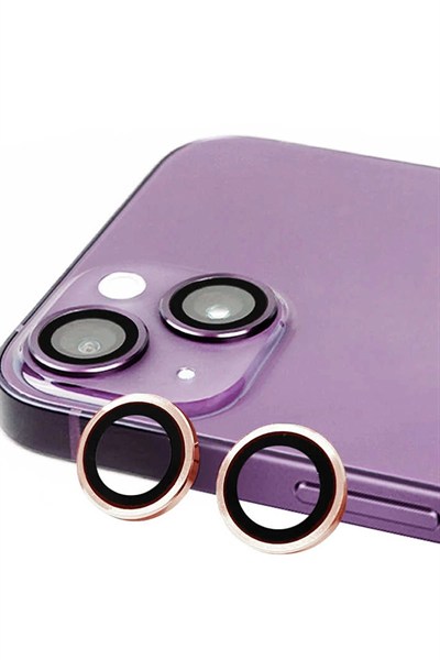 Mey İthalat®  iPhone 15 Plus Raze Metal Kamera Lens - Pembe