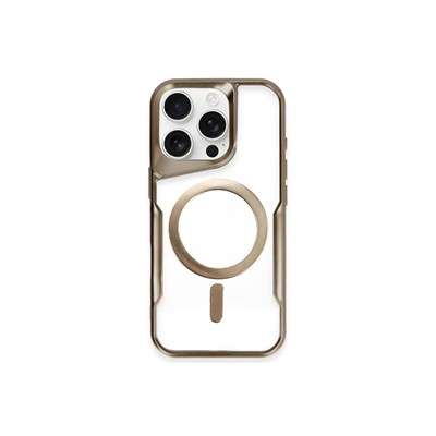 Mey İthalat®  iPhone 15 Pro Kılıf Boyi Magsafe Silikon Kapak - Kahverengi