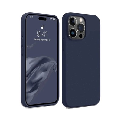Mey İthalat®  iPhone 15 Pro Kılıf First Silikon - Lacivert