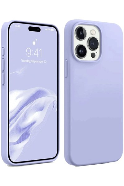 Mey İthalat®  iPhone 15 Pro Kılıf First Silikon - Lila