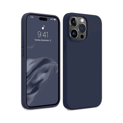 Mey İthalat®  iPhone 15 Pro Kılıf First Silikon - Lacivert