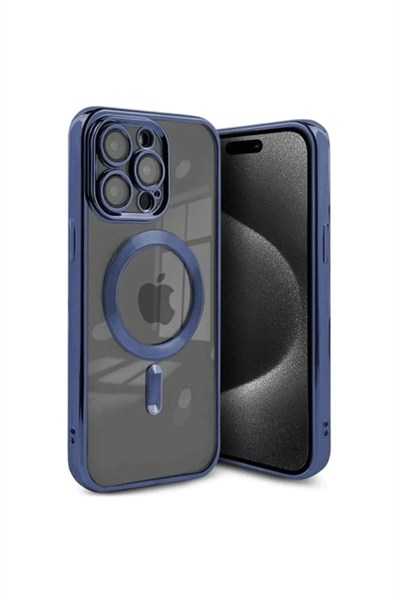 Mey İthalat®  iPhone 15 Pro Kılıf Kross Magneticsafe Kapak - Lacivert