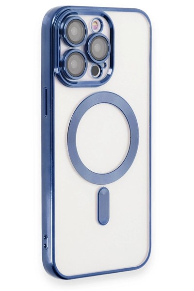 Mey İthalat®  iPhone 15 Pro Kılıf Kross Magneticsafe Kapak - Lacivert