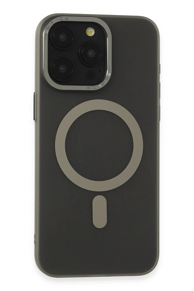 Mey İthalat®  iPhone 15 Pro Kılıf Lodos Magneticsafe Mat Kapak - Titan Gri