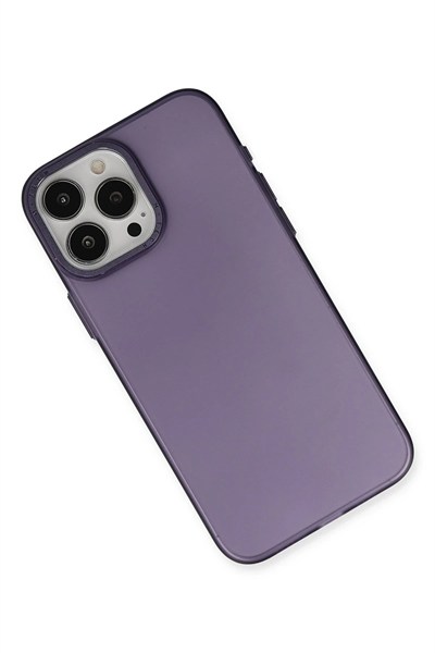Mey İthalat®  iPhone 15 Pro Kılıf Modos Metal Kapak - Derin Mor