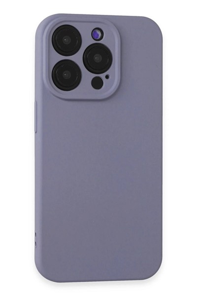 Mey İthalat®  iPhone 15 Pro Kılıf Nano içi Kadife Silikon - Lila