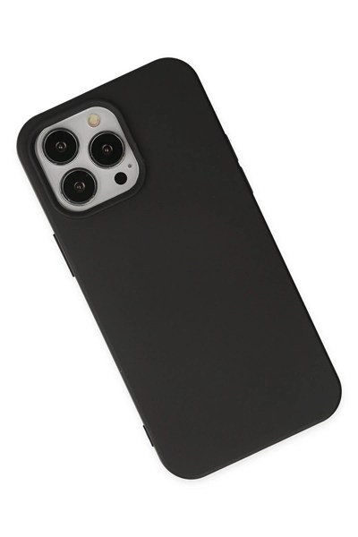 Mey İthalat®  iPhone 15 Pro Kılıf Nano içi Kadife Silikon - Siyah