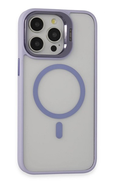 Mey İthalat®  iPhone 15 Pro Kılıf Roblox Lens Magsafe Standlı Kapak - Lila