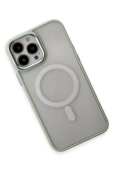 Mey İthalat®  iPhone 15 Pro Kılıf Room Magneticsafe Silikon - Su Yeşili