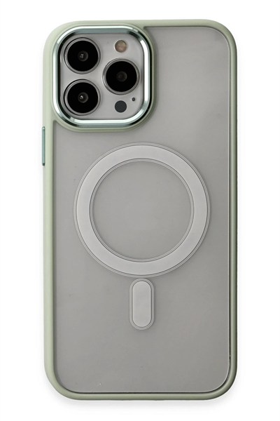 Mey İthalat®  iPhone 15 Pro Kılıf Room Magneticsafe Silikon - Su Yeşili