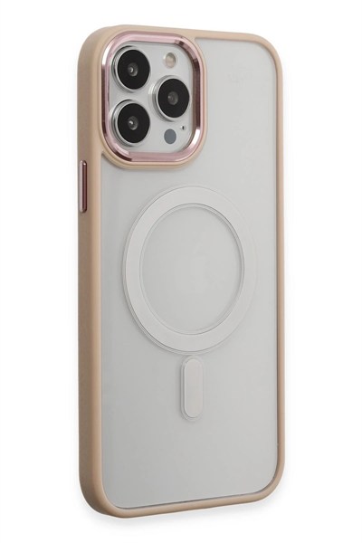 Mey İthalat®  iPhone 15 Pro Kılıf Room Magneticsafe Silikon - Pudra
