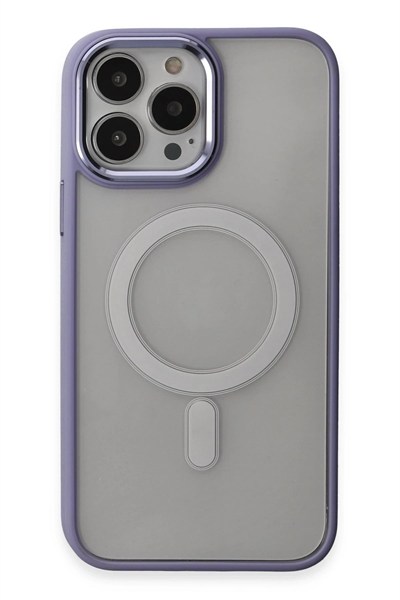 Mey İthalat®  iPhone 15 Pro Kılıf Room Magneticsafe Silikon - Lila