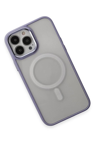 Mey İthalat®  iPhone 15 Pro Kılıf Room Magneticsafe Silikon - Lila