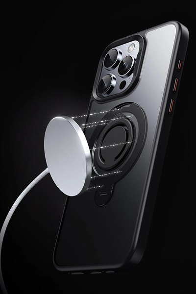 Mey İthalat®  iPhone 15 Pro Max Avatar 360 Dönen Magsafe Kapak - Lacivert