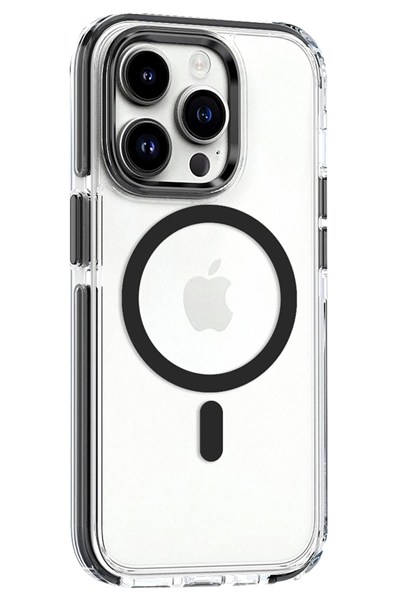 Mey İthalat®  iPhone 15 Pro Max Bella Magsafe Kapak - Siyah